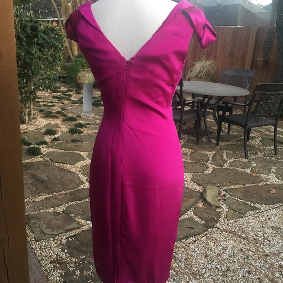 Badgley Mischka Pink Silk Cocktail Dress NWT Sz 4 - Picture 3 of 8